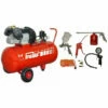 Compresseur Coaxial 100L 3CV V204710 PRODIF + Kit 8 Accessoires Raccords Rapides Pour Peindre, Gonfler, Souffler, Pulvériser, 50