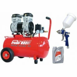Compresseur Coaxial Silencieux 50L SIL850 PRODIF + Pistolet à Peinture + Huile