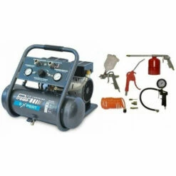 Compresseur Coaxial Silencieux 6L SIL6JPRO + Kit 8 Accessoires Raccords Rapides Pour Peindre, Gonfler, Souffler, ... PRODIF